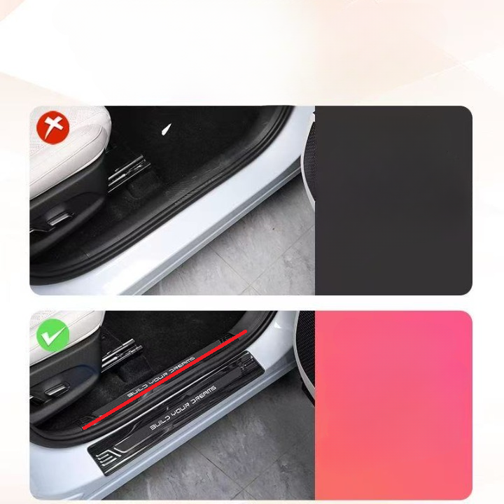 BYD Atto 2 İçin Çizilme Karşıtı Parlak Siyah Metal Kapı Eşiği Koruma Seti (Dış Taraf) - Görsel 3