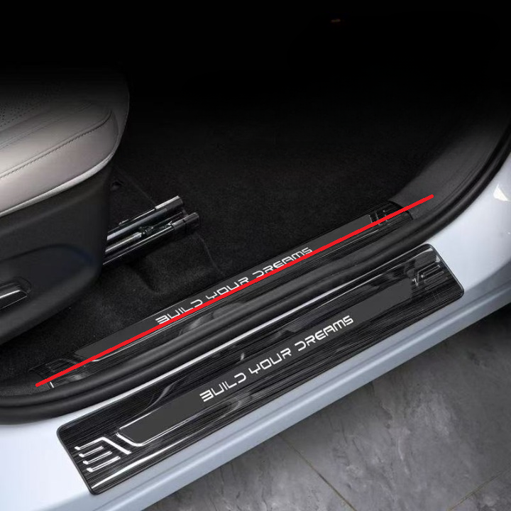 BYD Atto 2 İçin Çizilme Karşıtı Parlak Siyah Metal Kapı Eşiği Koruma Seti (Dış Taraf)