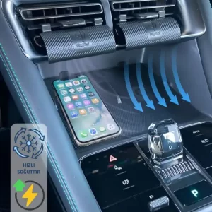BYD Seal U DM-i / EV Uyumlu Kablosuz Şarj Telefon Soğutucu Hava Yönlendirici Aparat - (2 Adet)